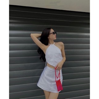 Set áo yếm vải hoa nổi