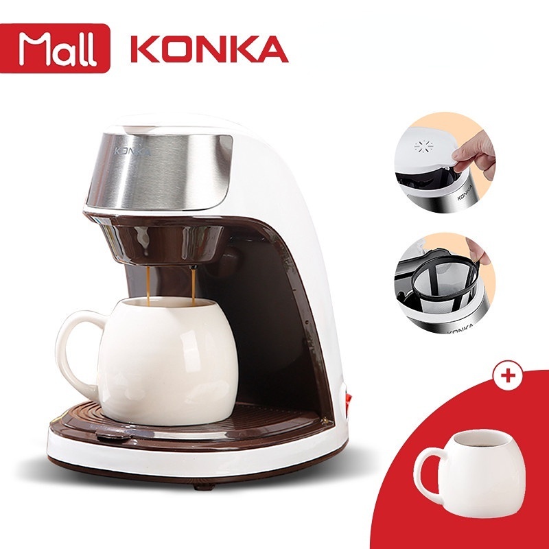 KONKA Official Store Máy pha cà phê nhỏ giọt KONKA bán tự động đa năng kiểu Mỹ