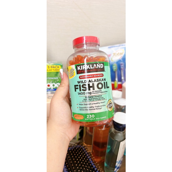 Dầu cá Kirkland Wild Alaskan Fish Oil 1400mg - 230 viên của Mỹ Date 2024