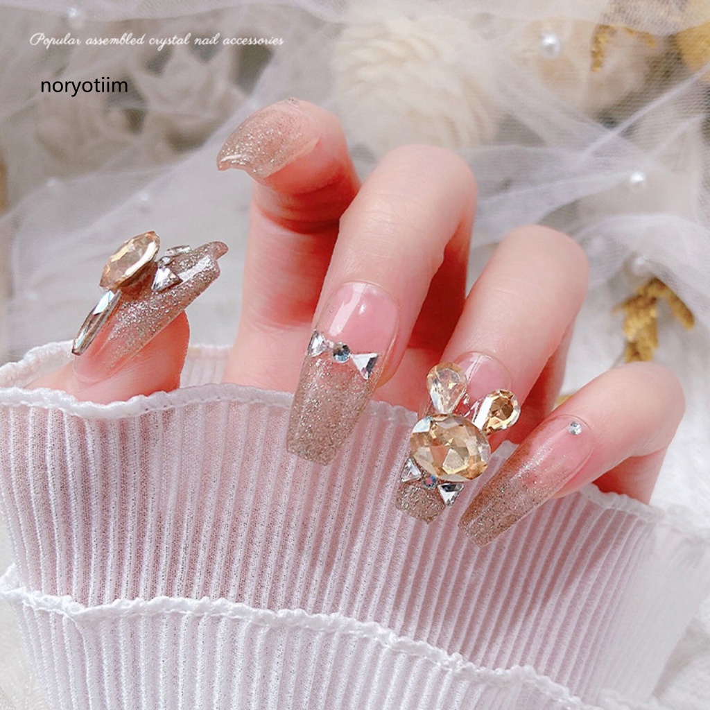 Set 6 Phụ Kiện Trang Trí Móng Nghệ Thuật Hình Thỏ Hoạt Hình 3D DIY