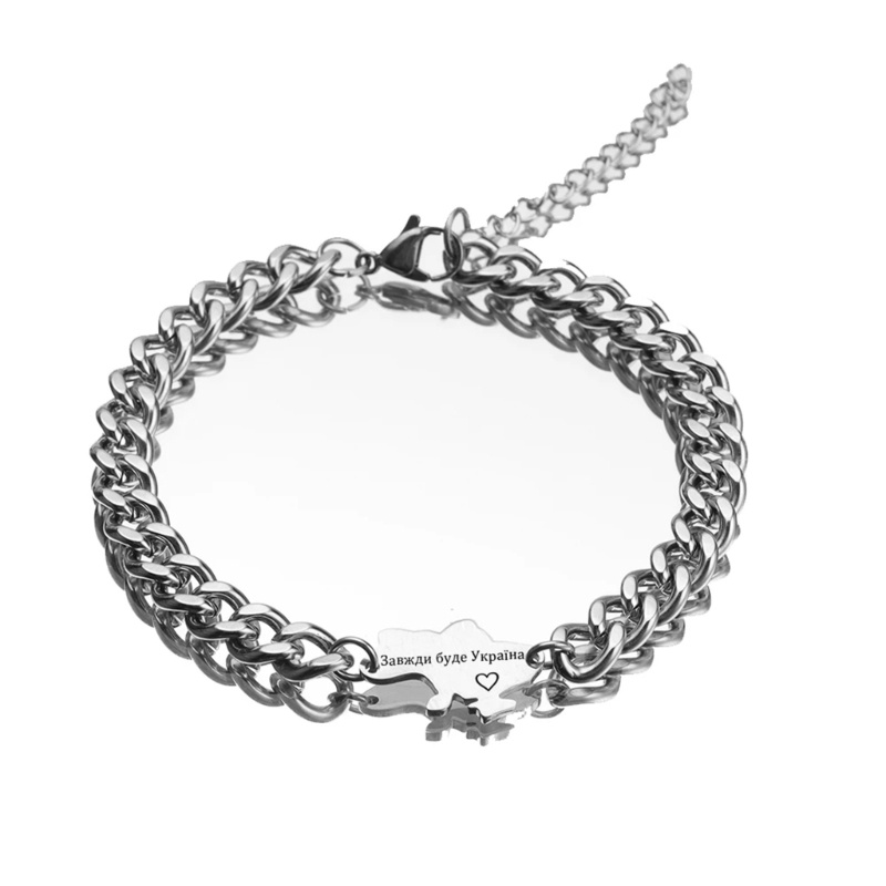 Flgo Ukraine Vòng Đeo Tay Mặt Bản Đồ Hình Học Kết Hợp Trang Sức