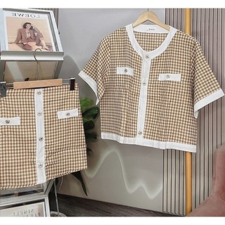 [ CHUBBY BIGSIZE ] SET DẠ VIỀN TRẮNG BIGSIZE