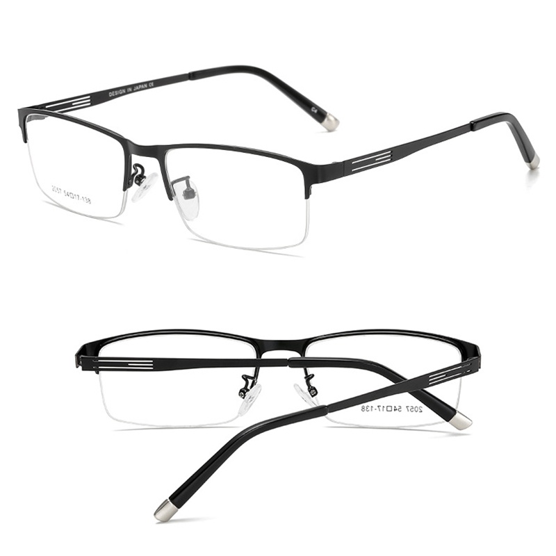 Mắt Kính Nửa Gọng Hình Chữ Nhật Phong Cách Doanh Nhân Thời Trang Cho Nam