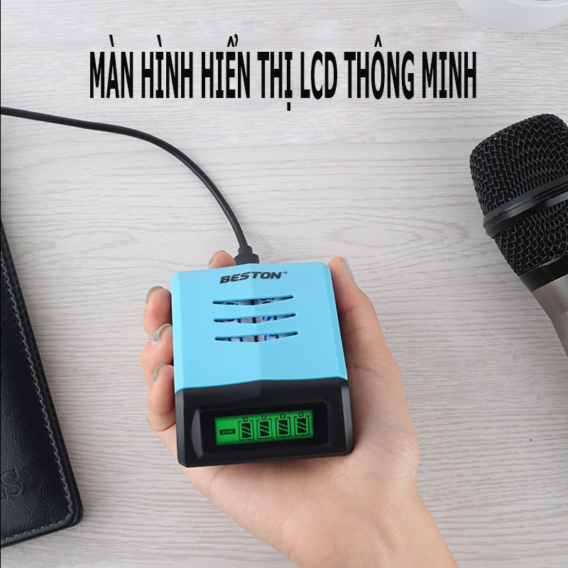 [Nhiều lựa chọn] Bộ sạc thông minh Beston C9001 và pin sạc AA AAA chính hãng Bestong