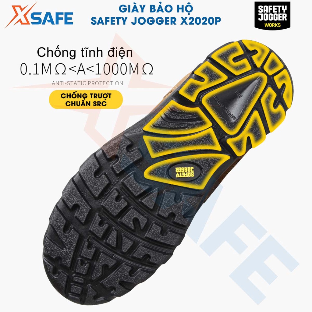 Giày bảo hộ lao động nam Jogger X2020P S3 SRC da bò lộn bền bỉ, thoáng khí, chống nước, đâm xuyên, trơn trượt - [XSAFE]