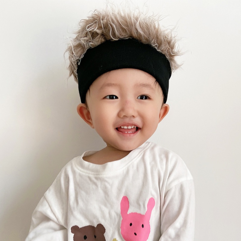 Mũ Gắn Tóc Giả Xoăn Siêu Dễ Thương Vui Nhộn Hợp Thời Trang Cho Bé Trai Và Gái