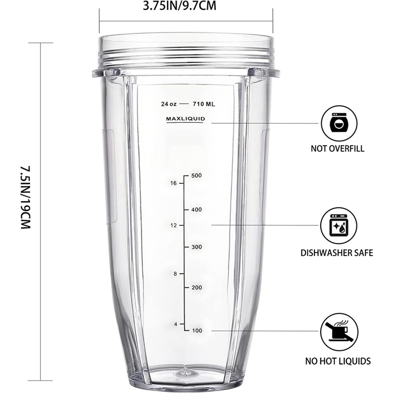 Cốc Xay Sinh Tố 24Oz Có Nắp Cho Nutri Ninja BL450 Foodi SS101 SS351 Ninja