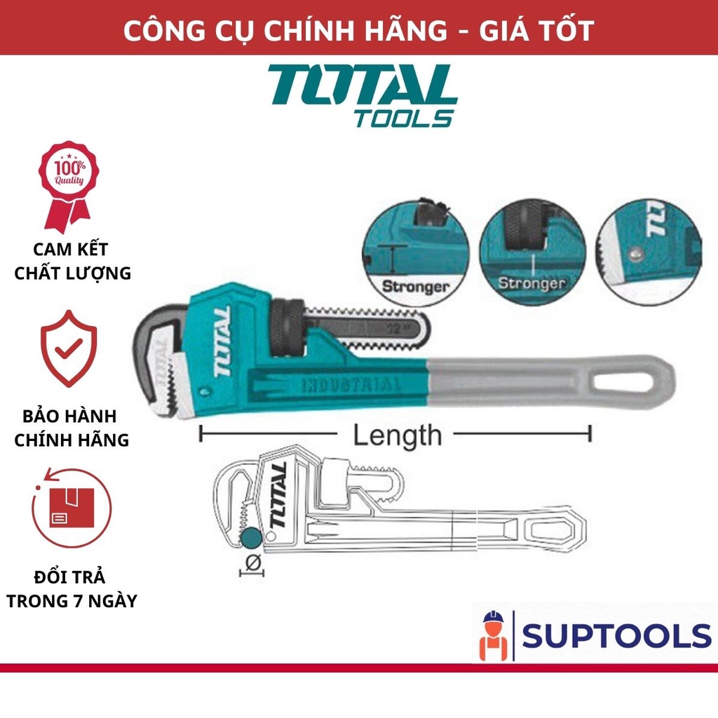ĐỒ NGHỀ TOTAL Mỏ lết răng 8" / 10" / 12" / 14" THT170806 - THT171006 - THT171206 - THT171146 [Chính Hãng 100%]