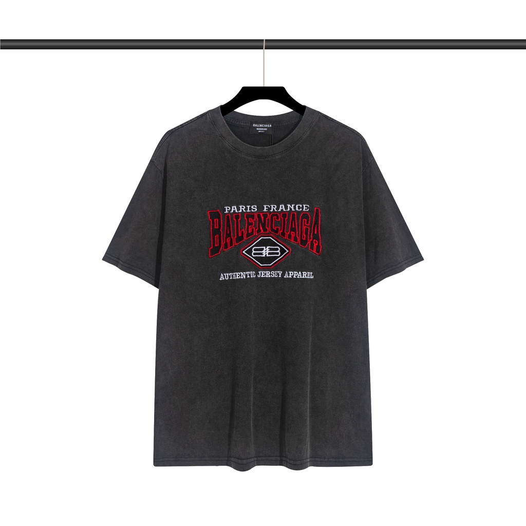 Blcg Áo Thun Tay Ngắn oversize Thêu Chữ Chính Hãng Phong Cách vintage