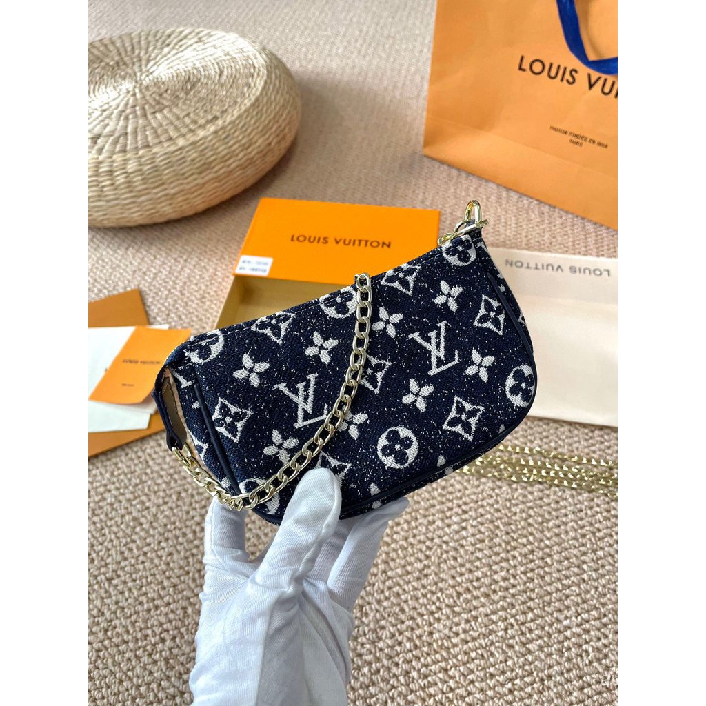 Túi Đựng Mạt Chược mini Lv Dây Đeo Vai Dài 15.9cm XLR8