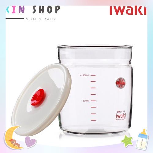 Hộp thủy tinh chịu nhiệt nắp hít Iwaki 1 lít -Thương hiệu Nhật Bản
