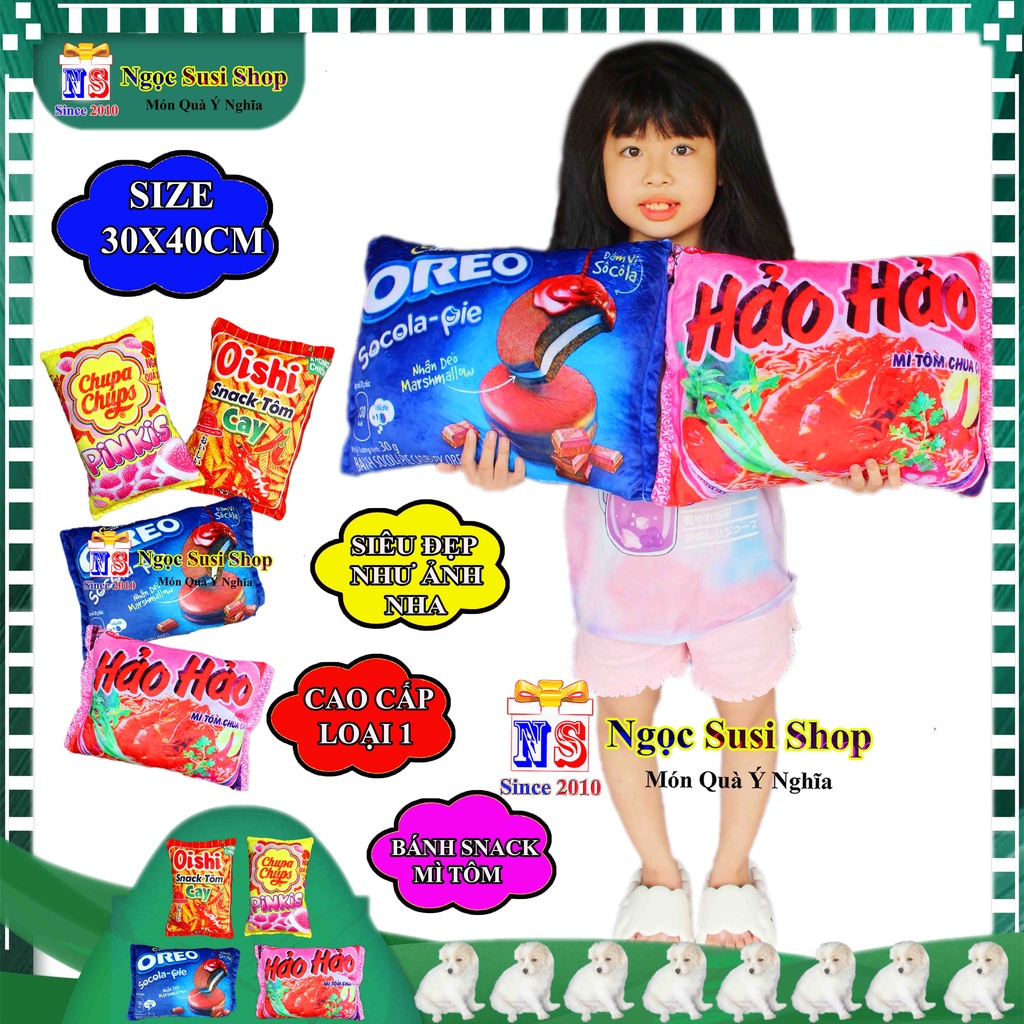 GẤU BÔNG HÌNH BÁNH SNACK GÓI MÌ NHỒI BÔNG SIÊU MỀM MỊN CAO CẤP