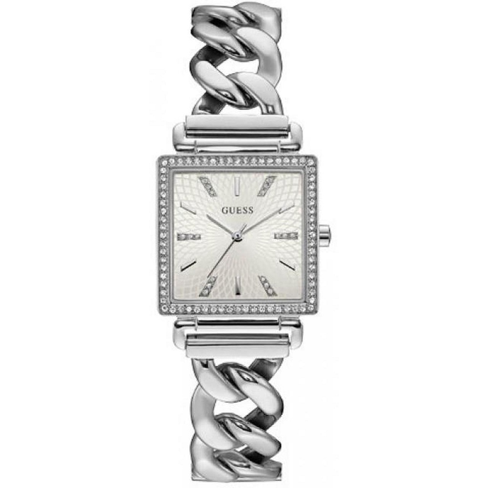 Đồng Hồ Nữ GUESS W1030L1 Đính Viền Pha Lê Dáng Xích Lắc Tay - Mặt Vuông 28mm