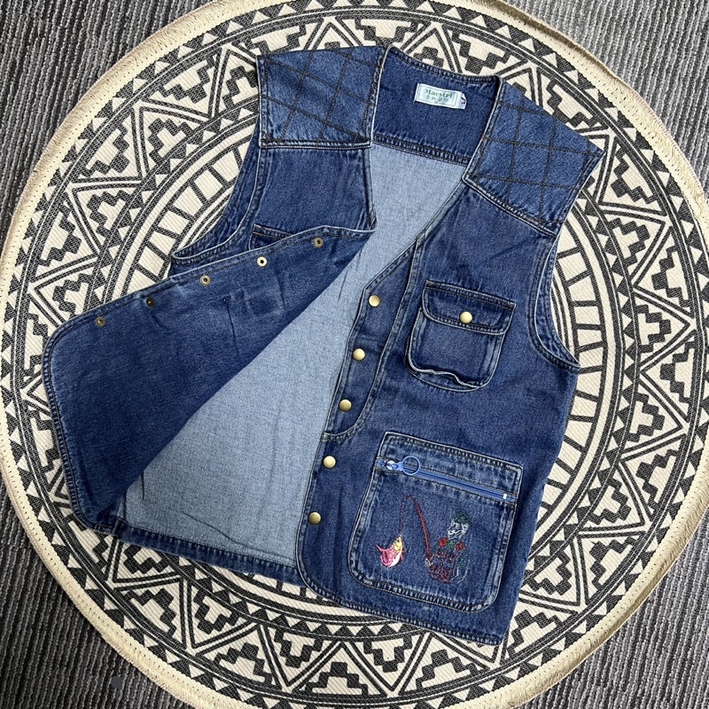 Áo Gile denim Jeans Nam Nữ
