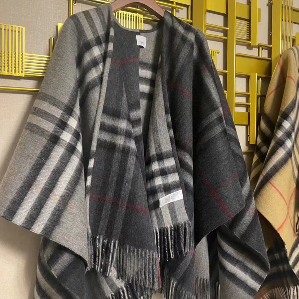 Áo choàng nữ mẫu kẻ sọc thời trang cao cấp Burberry BBR phong cách thanh lịch