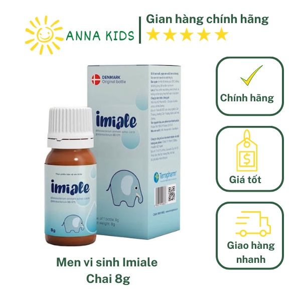 [CHÍNH HÃNG - GIÁ TỐT] IMIALE Lợi Khuẩn Sống Giúp Bé Tăng Cường Tiêu Hóa Tốt,Hết Táo Bón,Nôn Trớ,Tiê