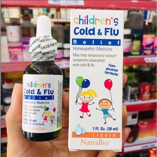 Siro cảm cúm Children Cold & Flu Relief Natrabio của Mỹ 30ml