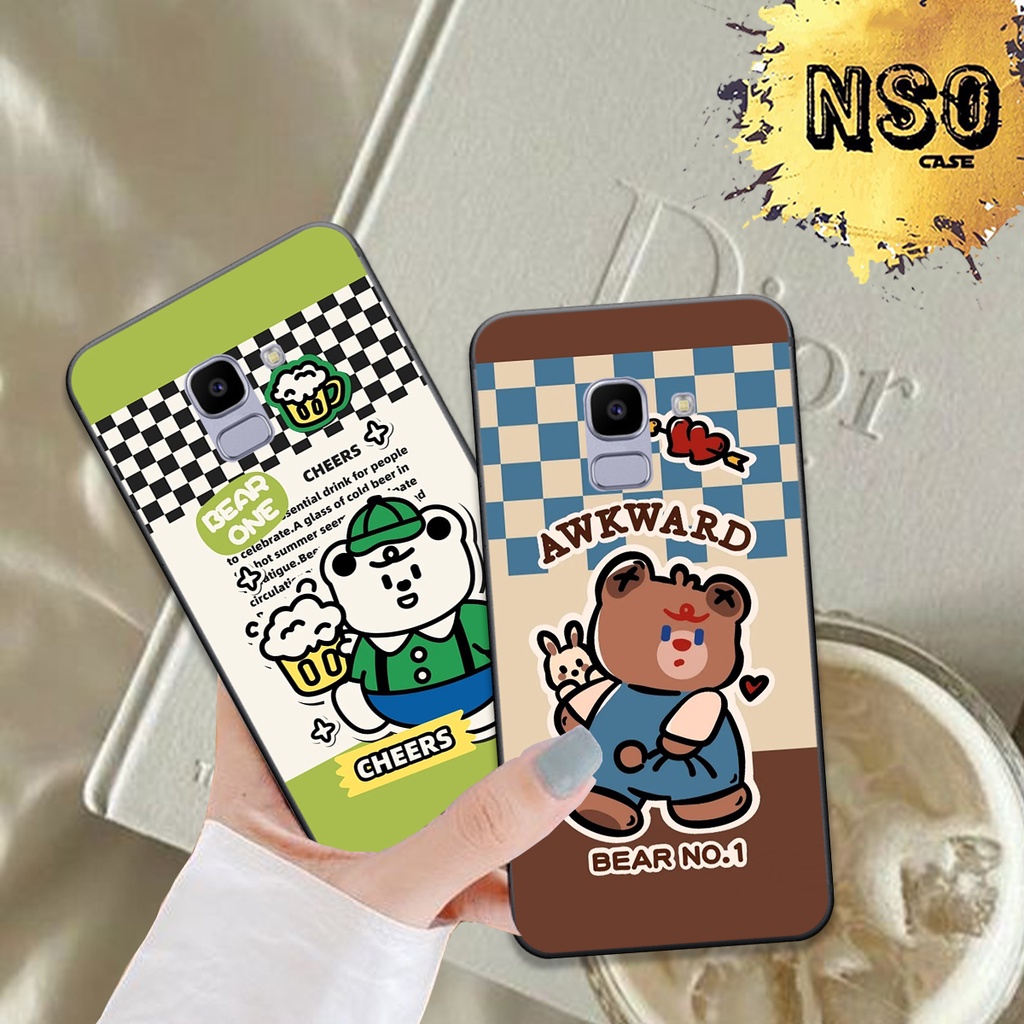 Ốp Samsung J4 / J6 PLUS / J6 in hình họa tiết Ca Rô Gấu Siêu Cute Dễ Thương Đẹp Hot Trend 2023