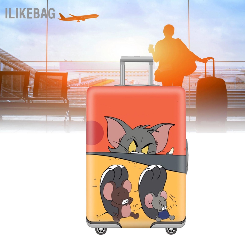 Ilikebag Vỏ hành lý Chống bụi Dày có thể đeo Đàn hồi Bảo vệ Vali Hoạt hình cho Người lớn Học sinh