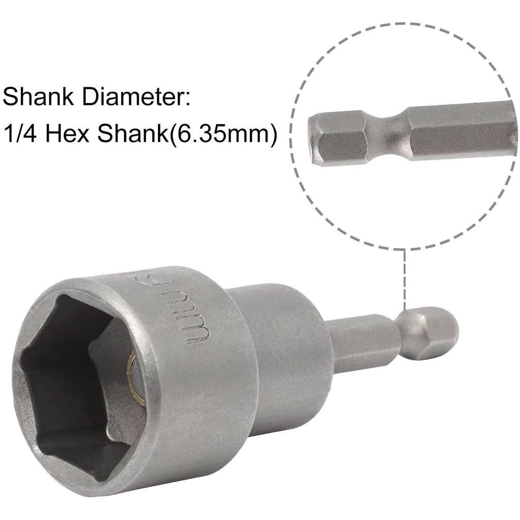 Set 14 Đầu Chuyển Đổi Mũi Khoan Từ Tính 6-19mm 65mm Tháo Gỡ Nhanh Dùng Làm Mộc
