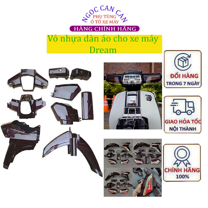 Bộ vỏ nhựa Dream, dàn áo xe Dream (shop cam kết nhựa ABS loại đẹp chất lượng)
