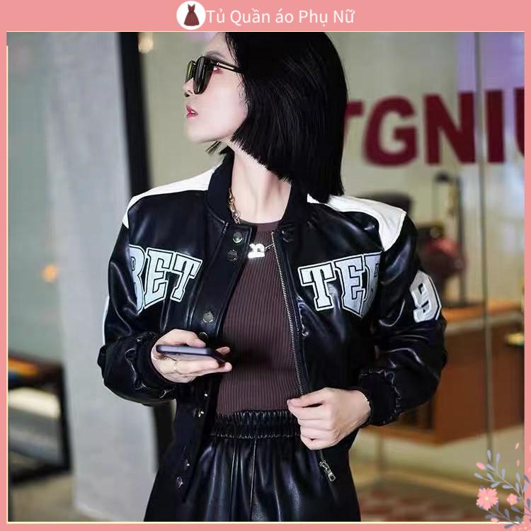 O Kho c N Da Áo Khoác Bóng Chày Ngắn Đồng Phục Lái Xe Mô Tô Phong Cách vintage Mùa Xuân Thu Cho Cặp Đôi
