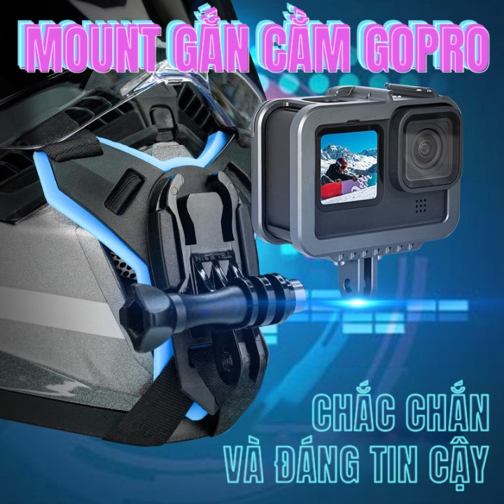 Dây Đeo Cằm Trước Mũ Bảo Hiểm Xe Máy Thiết Kế Chống Sốc Chống Trượt Cho Camera Gopro，Bộ mount gắn Gopro lên cằm mũ mũ fullface，mũ bảo hiểm fullface lật hàm， phụ kiện gắn camera hành trình