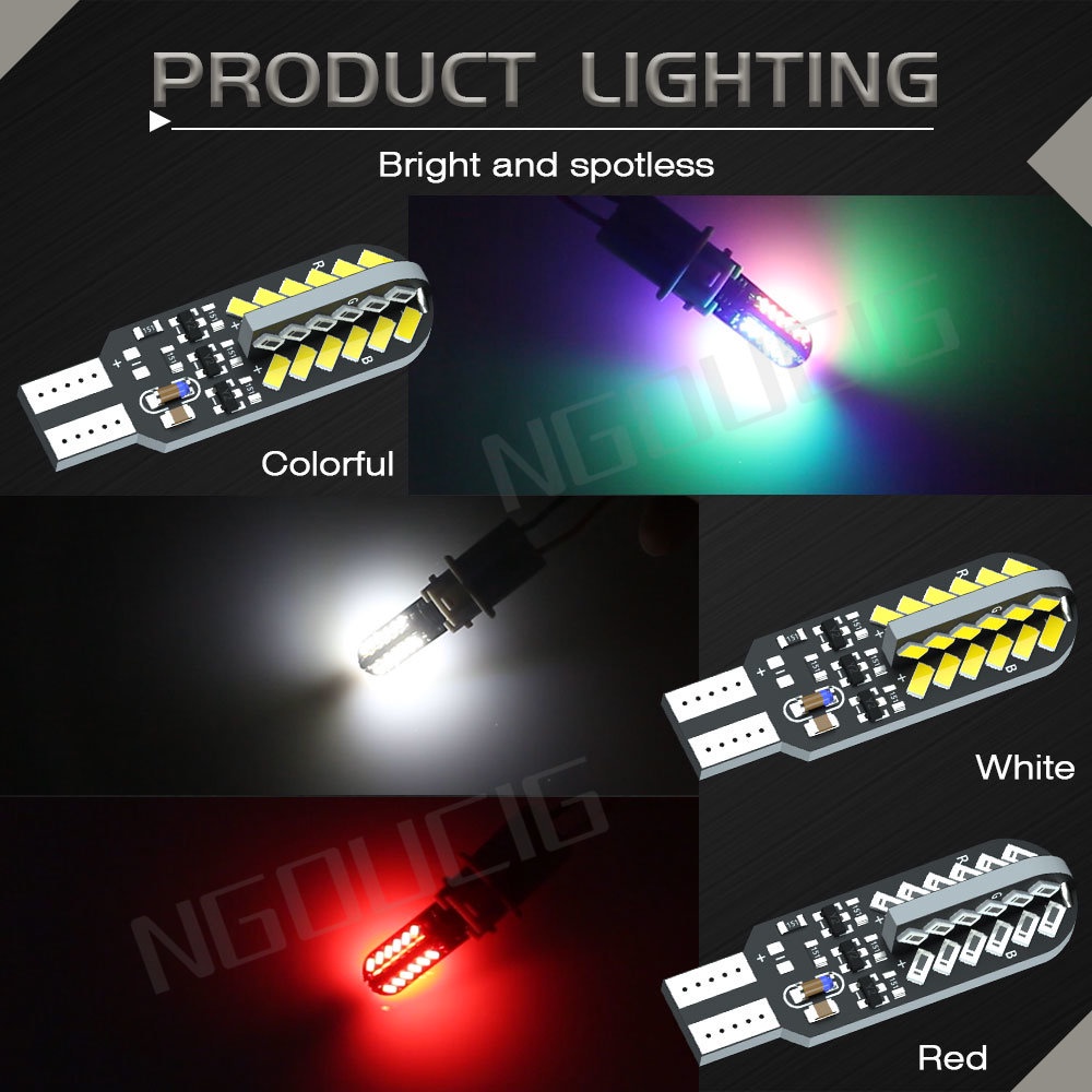 Bóng Đèn LED T10 W5W Nhiều Màu Sắc 12v Dành Cho Xe Hơi Xe Máy