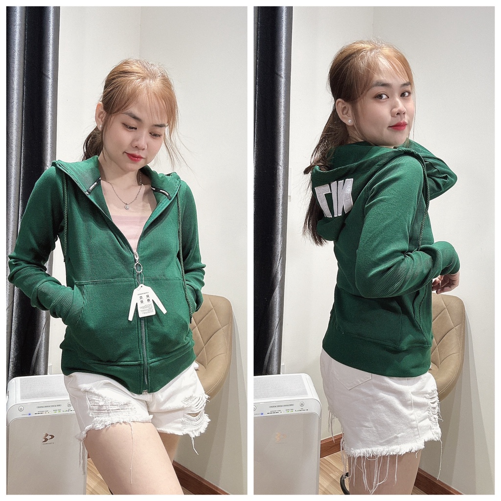 Áo khoác nón thêu Gelin , chất gân co giãn, hàng 6 túi, nón to