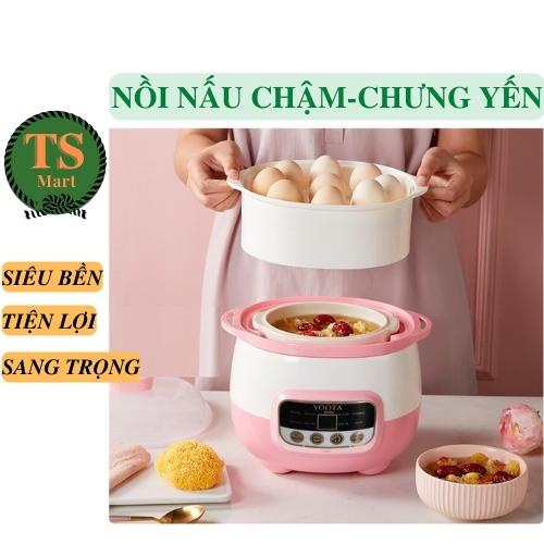 Nồi Nấu Cháo Chậm Cho Bé Ăn Dặm, Nồi Chưng Cách Thủy 2 Tầng Đa Năng 0.8L Yoota Baby
