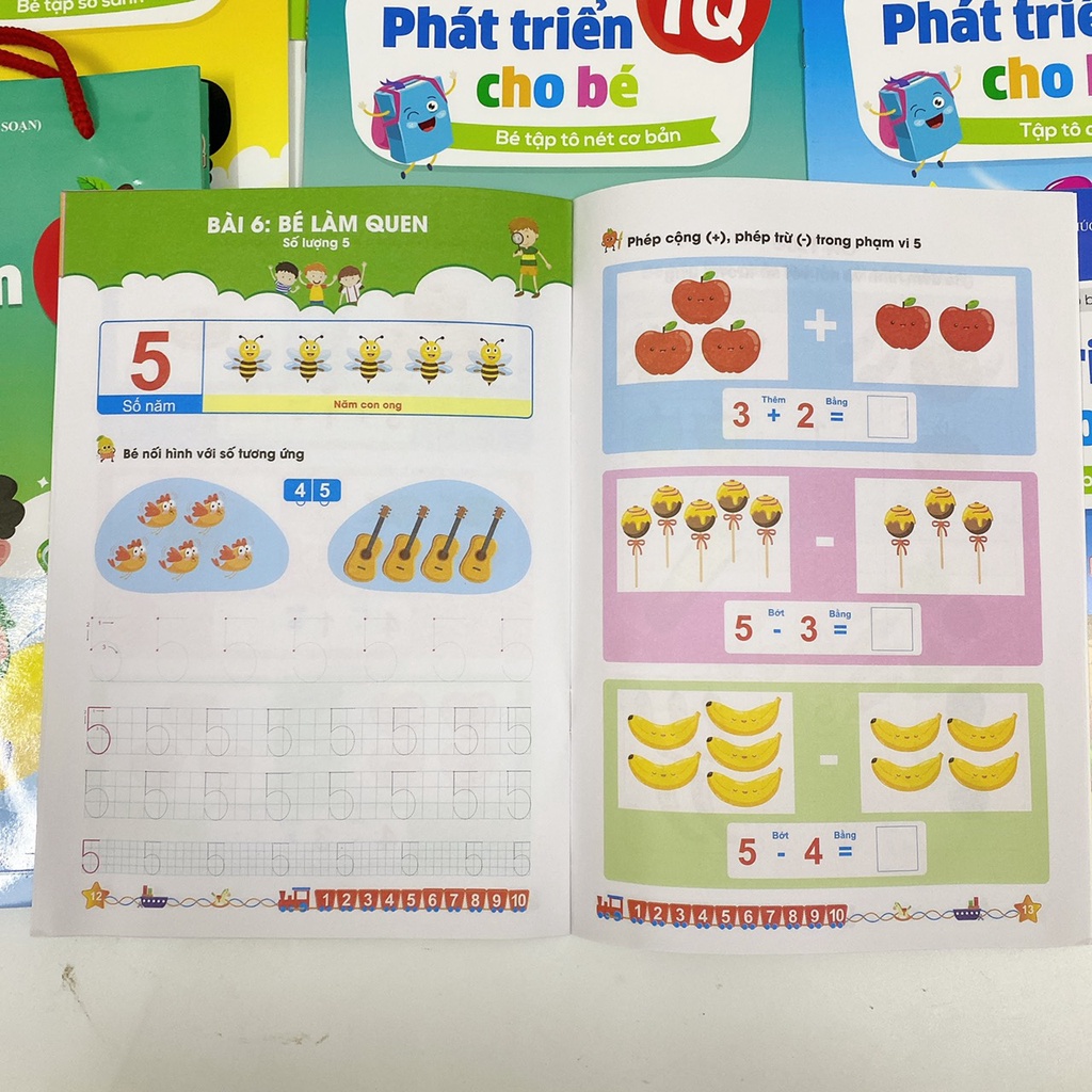 Sách Phát Triển IQ Cho Bé 5 Đến 6 Tuổi (túi 8 cuốn)
