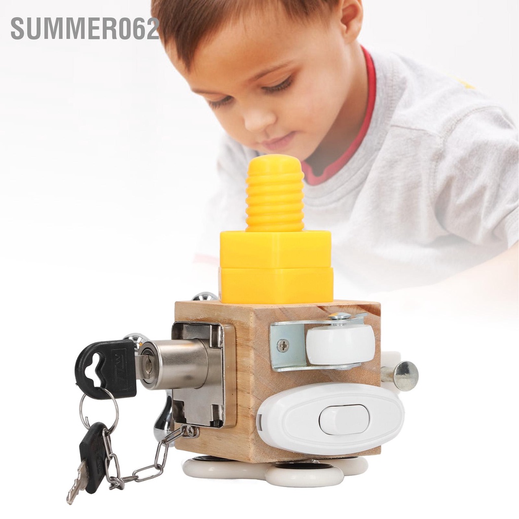 [Hàng Sẵn] Học Khóa Khối Lập Phương Đồ Chơi Gỗ Thông Đa Năng Giáo Dục Sớm Công Tắc Dành Cho Trẻ Em【Summer062】