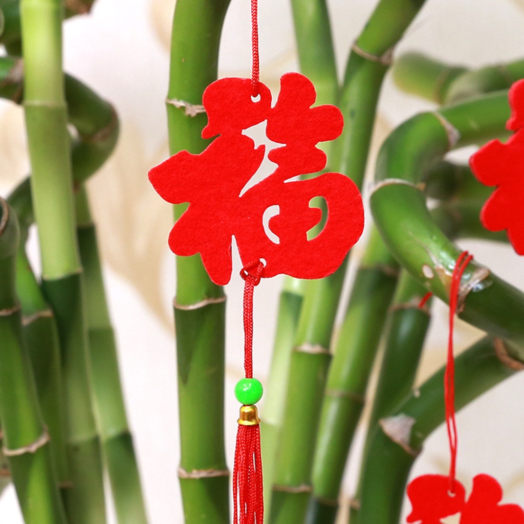 Set 10 Mặt Dây Chuyền Mềm Mini Cầm Tay Treo Biểu Tượng Trung Hoa Trang Trí Tiệc Năm Mới