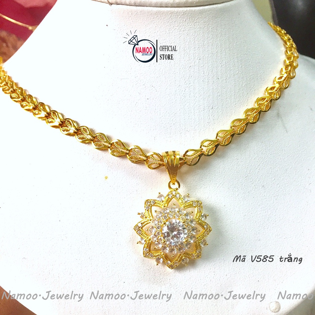 Dây Chuyền V585 Đá Trắng Đính Đá Phong Cách Quý Phái, Sang Trọng Cho Phái Nữ  Namoo Jerwelry