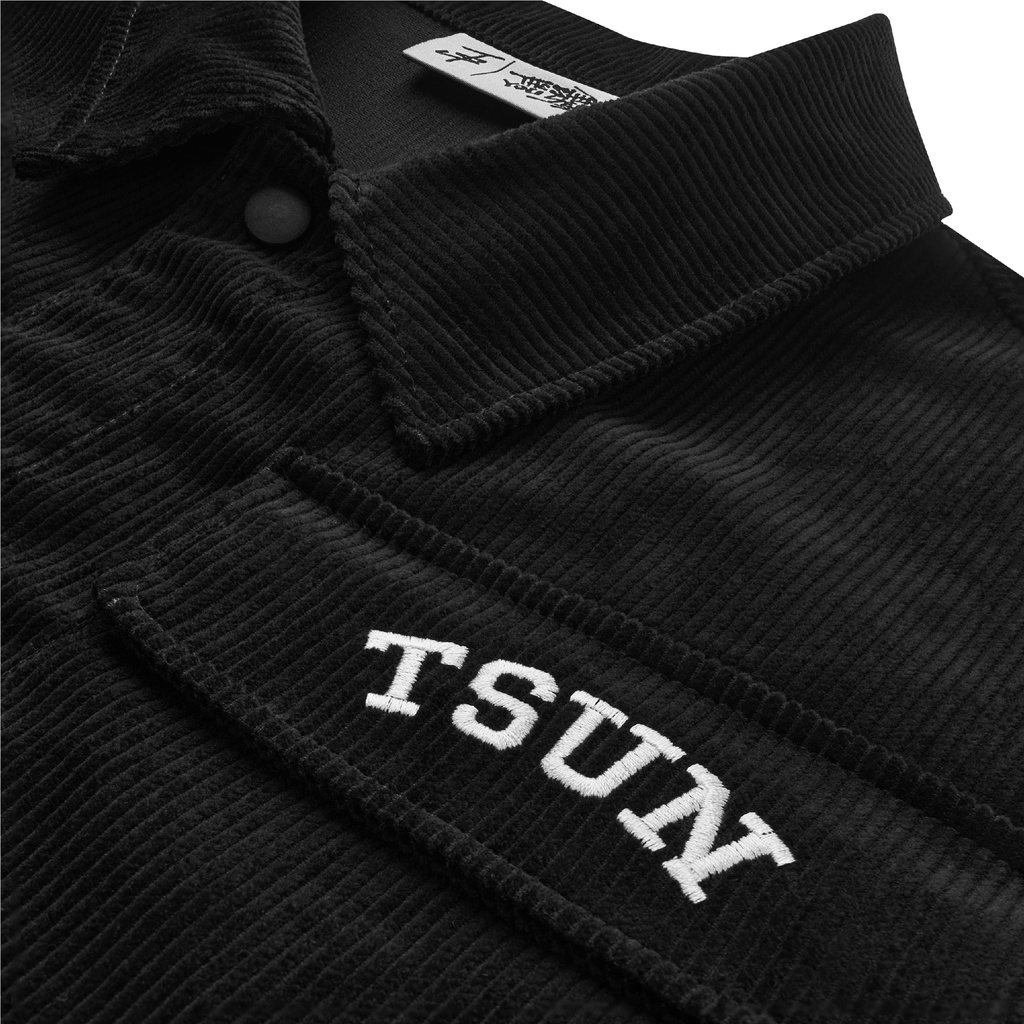 Áo Khoác TSUN Corduroy Jacket - Vải Nhung Tăm - [UNISEX] - Chi Tiết Thêu - Màu Đen