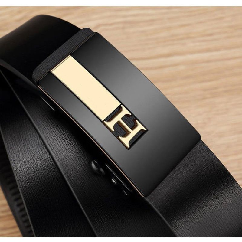 Thắt lưng nam bản nhỏ 3,2cm, dây nịt nam chữ H , nịt da nam khóa tự động thiết kế luôn trong giấu dây