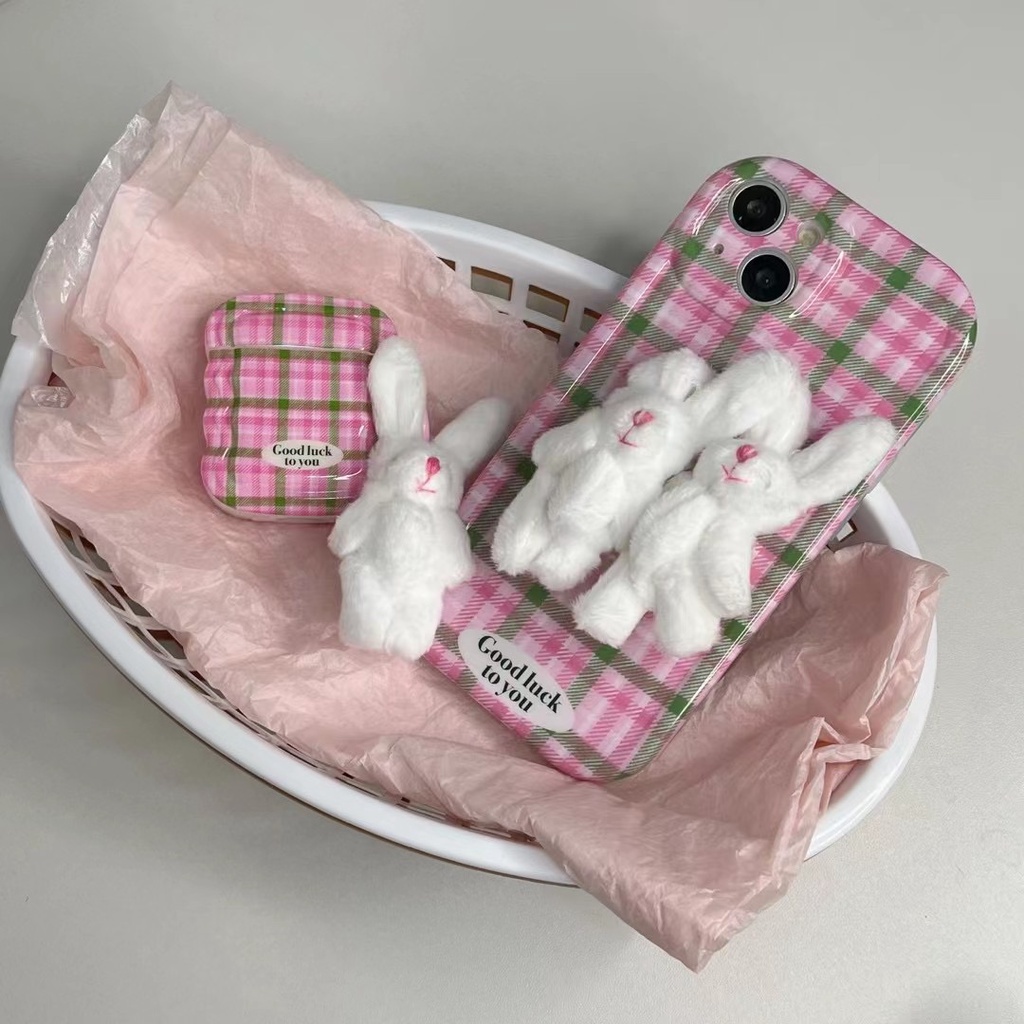 Ốp Điện Thoại Chất Lượng Cao Hình Thỏ Hồng Cho iPhone 14 13 12 11 Pro Max