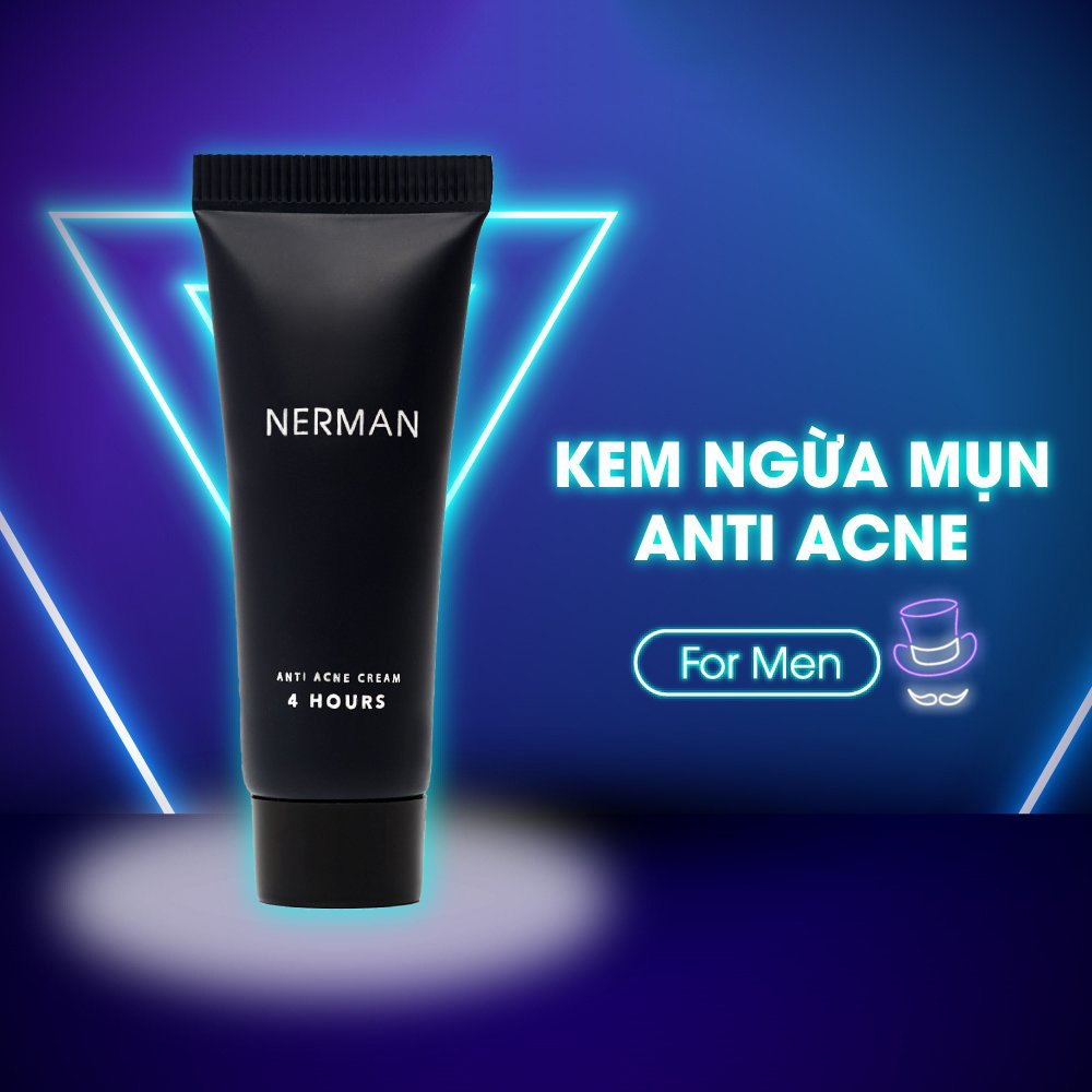 Kem Ngừa Mụn Nam NERMAN Nano Anti Acne 4 Hours Chính Hãng Dung Tích 10ml/chai