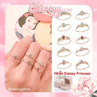 Nhẫn Disney Princess bạc S925 mạ vàng 10k kèm box quà tặng sang trọng