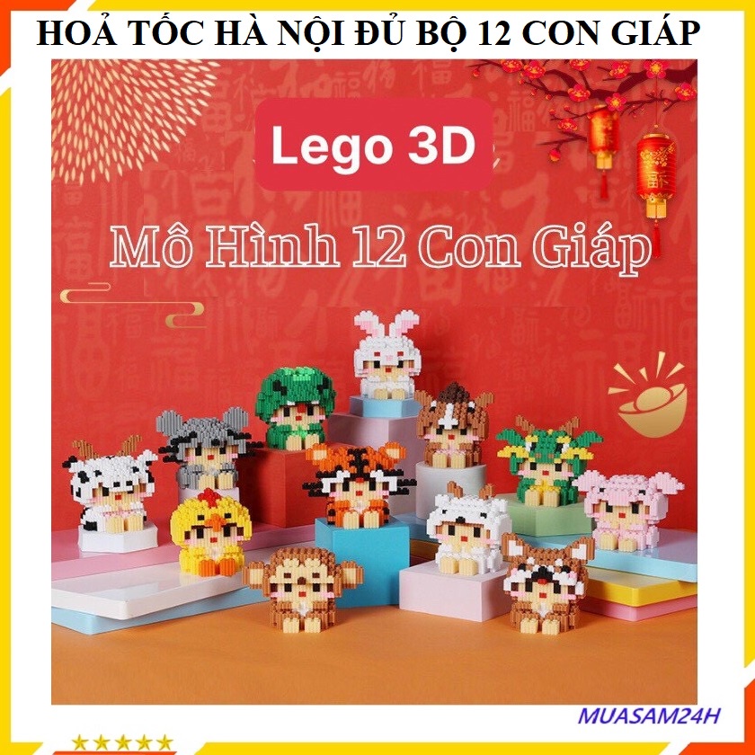 Lego 12 Con Giáp Freeship Lego Mini Xếp Hình 12 Con Giáp – Mô Hình Lắp Ráp 3D