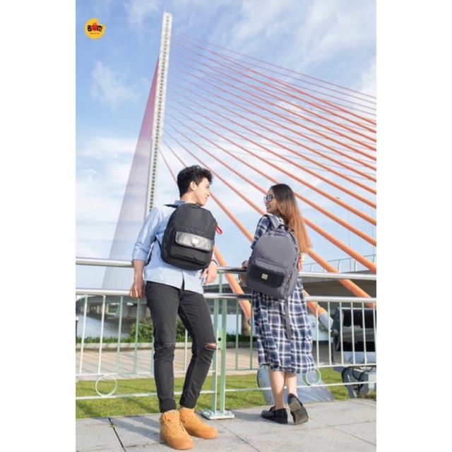 Balo học sinh, sinh viên thời trang unisex với chất dù nhẹ bền (BL DD AA 05) - BOM