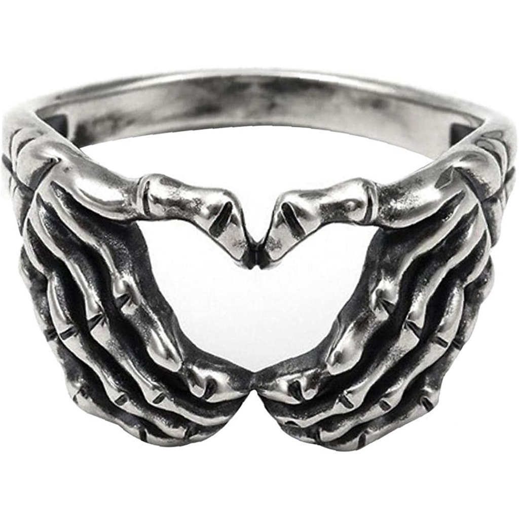 Nhẫn Thép Không Gỉ Hình Đầu Lâu Phong Cách punk hip hop Sáng Tạo Cho Nam Và Nữ