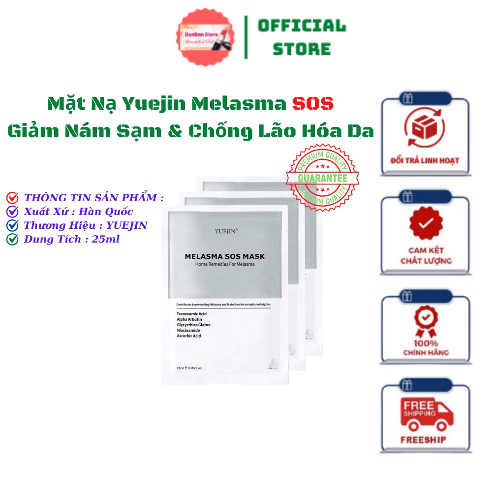 Mặt Nạ Yuejin Melasma SOS, Dưỡng Trắng, Cấp Ẩm, Giảm Nám Sạm & Chống Lão Hóa Da - 25ml [ Auth Hàn Quốc 100% ]