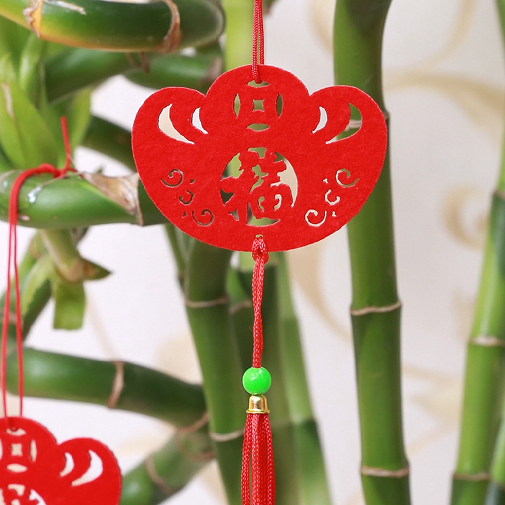 Set 10 Mặt Dây Chuyền Mềm Mini Cầm Tay Treo Biểu Tượng Trung Hoa Trang Trí Tiệc Năm Mới