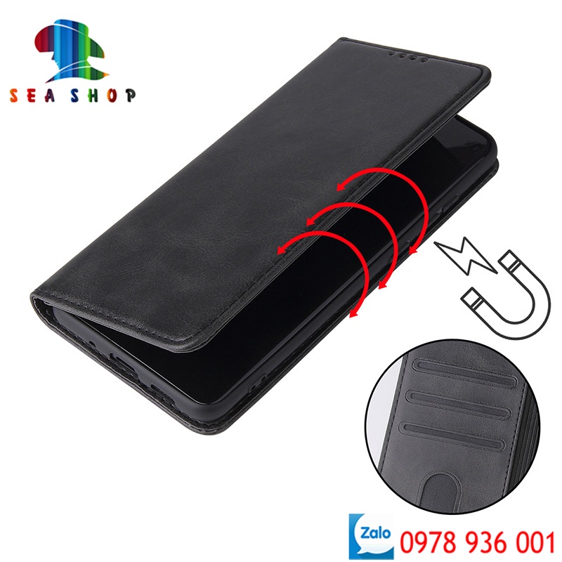 Bao da Samsung A50, A30S, A50S - Thiết kế dạng ví sang trọng - Có ngăn cài thẻ - tien - Nắp gập 2 mặt làm bằng da lộn