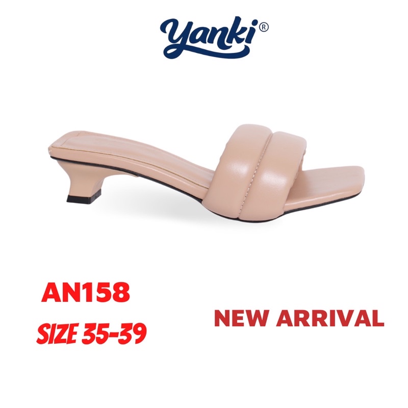 Dép Guốc Nữ YANKI Quai Ngang Da Mềm Êm Chân Đế Vuông 3cm - AN158(ĐEN)