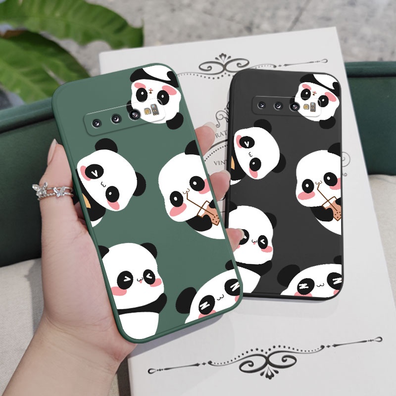 Ốp Điện Thoại Mềm Hình Gấu Trúc Trà Sữa Cho Samsung Galaxy S10 S10E Plus S9 Plus