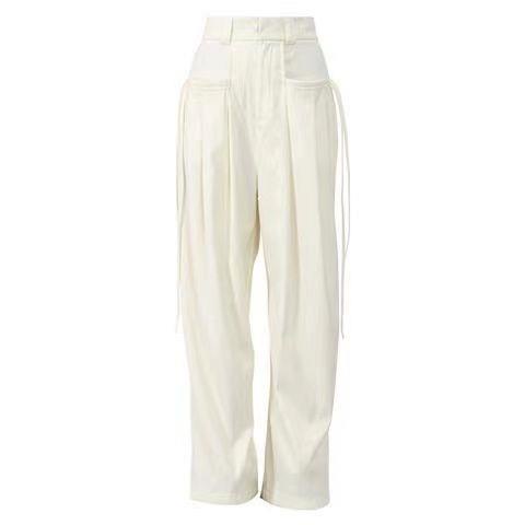 Quần Dài Lưng Cao Ống Rộng Màu Sắc Đơn Giản Thời Trang Cho Cặp Đôi