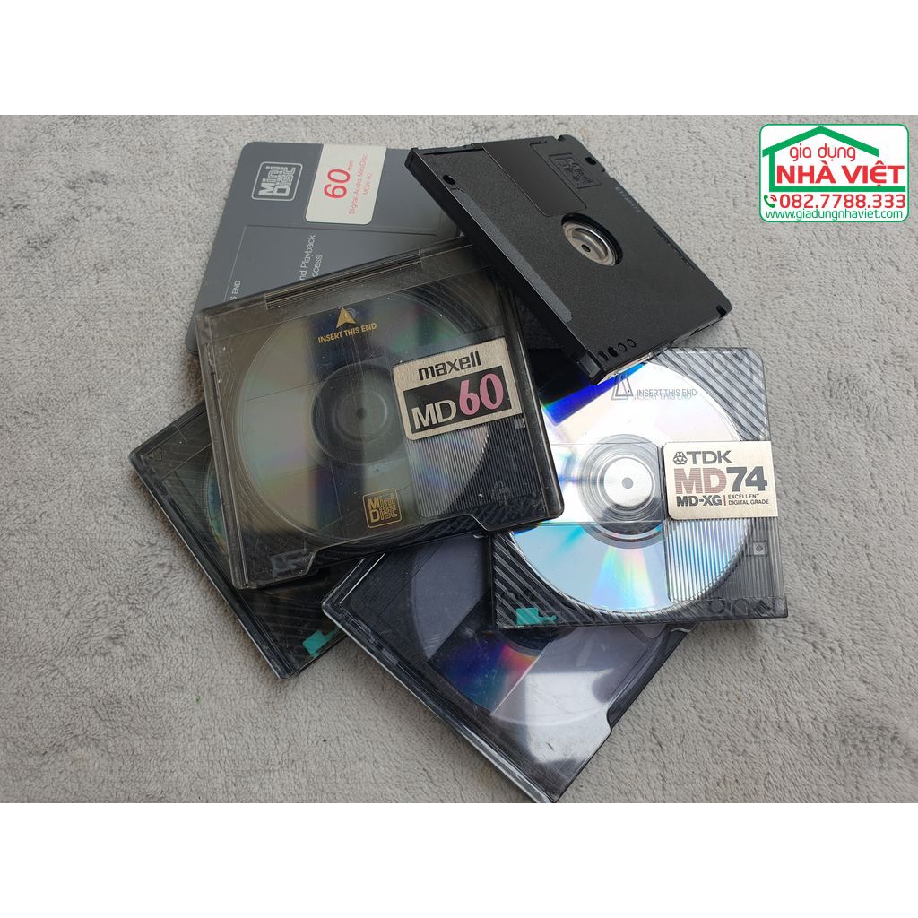 Đĩa MD minidisc nội địa đã qua sử dụng đủ hộp có sẵn nội dung cho phép ghi thâu lại