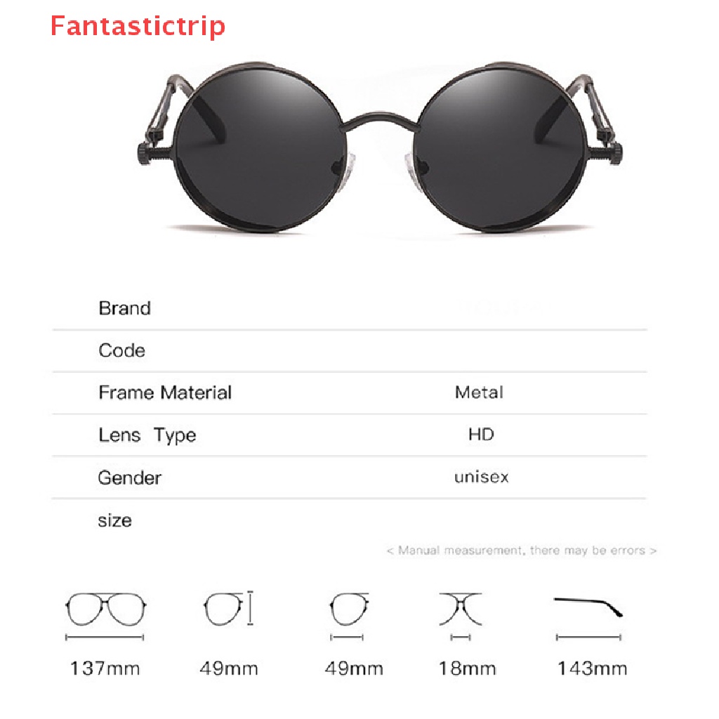 Kính Mát Gọng Kim Loại Tròn Phong Cách Gothic Cổ Điển Chất Lượng Cao Mới